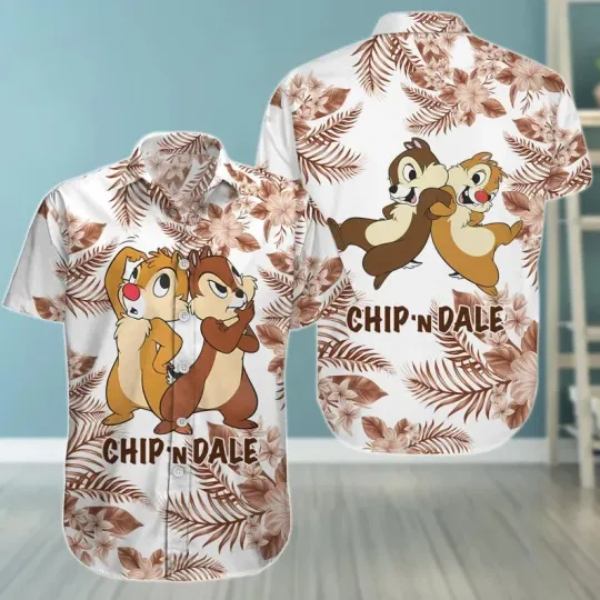 Discover Disney Chip And Dale Chipmunks Summer Tropical Cartoon Hawaiian Shirt