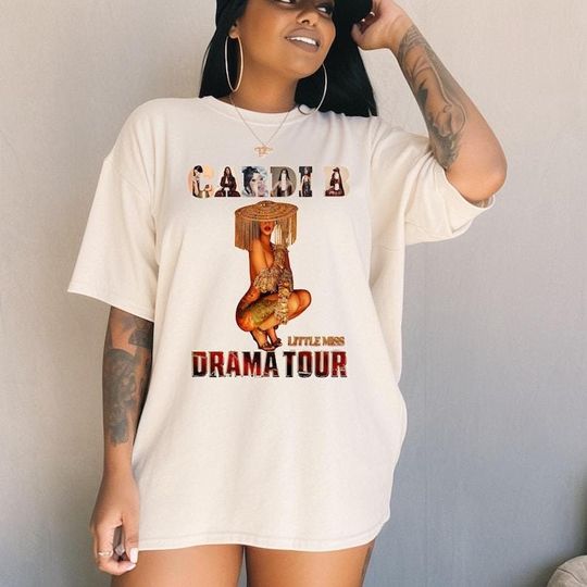 Discover Cardi B Little Miss Drama Tour Shirt, Cardi B Graphic Tee, Hip Hop Rap Concert Shirt, Vintage Streetwear Music Fan Gift