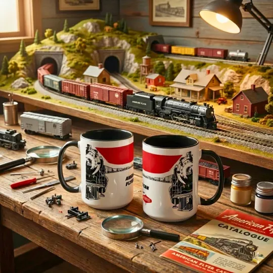 Discover American Flyer by Gilbert Vintage Train Mug | Classic Railroad Nostalgia