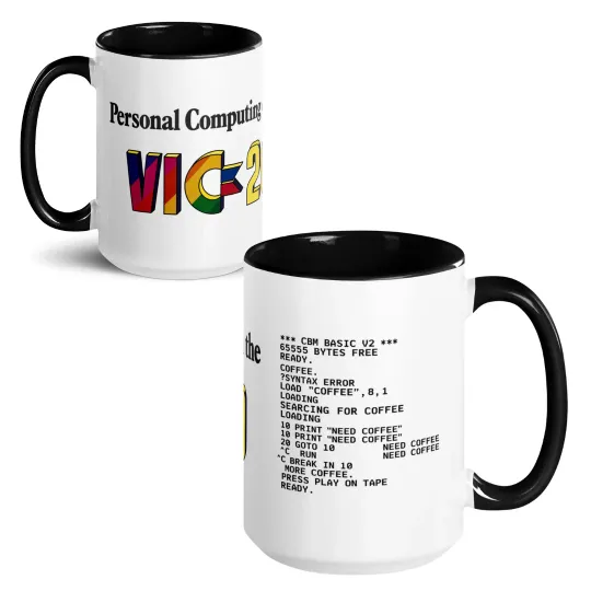Discover Commodore VIC-20 Inspired Need Coffee Retro Mug