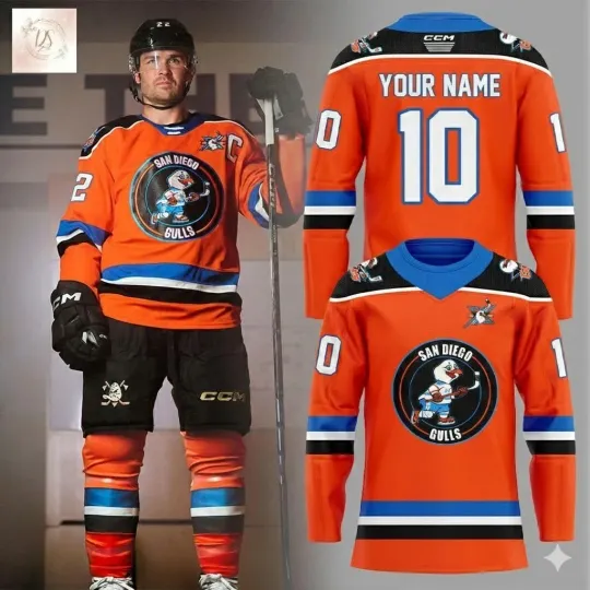 Discover Personalized Name & Number Saaan Diiego Gulls Lace Hockey USA Size