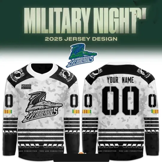 Discover Personalized Name & Number Floriiida Everblades Lace Hockey USA Size