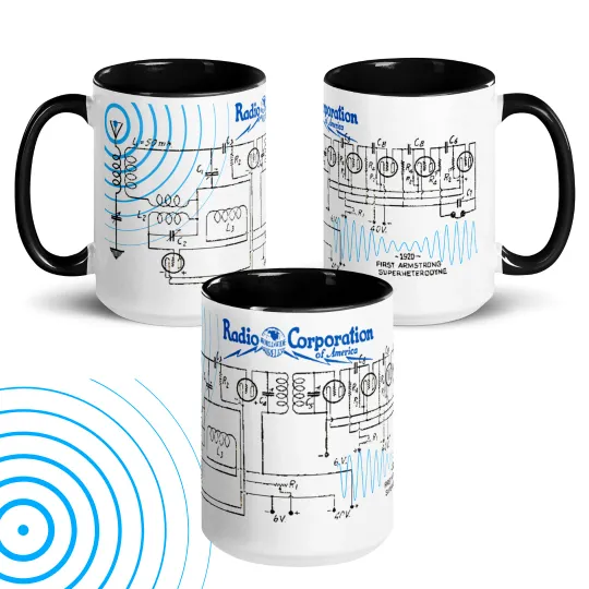 Discover Armstrong Superheterodyne Radio Circuit Mug RCA Tribute Edition