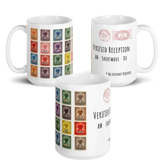 Discover Verified Reception Radio Mug, AM Shortwave DX, No Internet Required