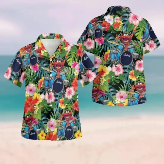 Discover Disney The Muppet Show Summer Tropical Leaves Floral Hawaiian Shirt