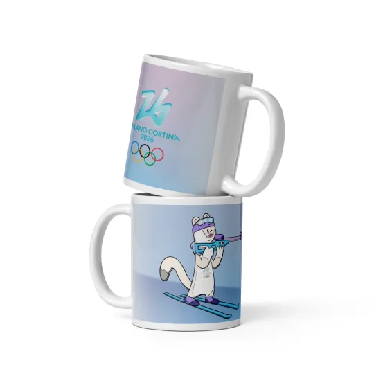 Discover Milan Cortina 2026 Winter Olympic Biathlon Ceramic Mug