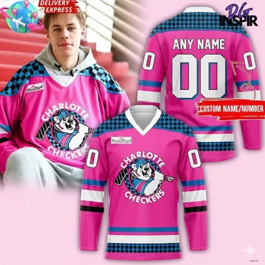 Discover Personalize Name & Number Charlllotte Lace Hockey USA Size