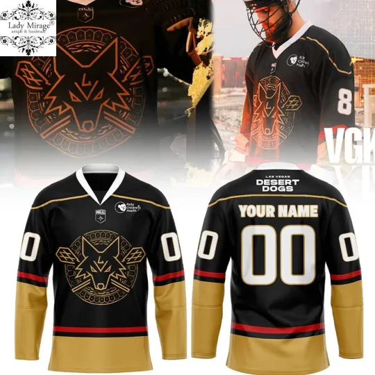 Discover Personalize Name & Number Vegggas Gollden Lace Hockey USA Size