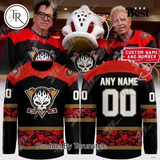 Discover Personalize Name & Number Anaheiiim Ducks Lace Hockey USA Size