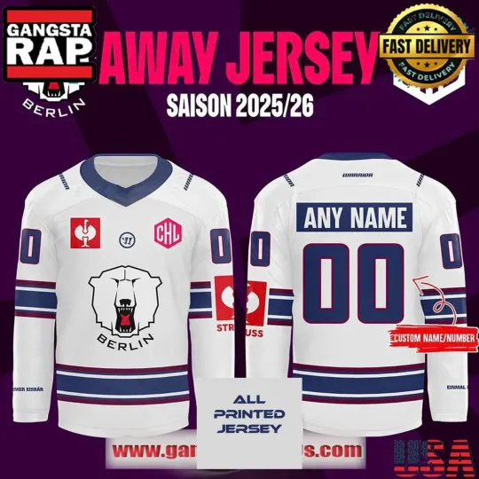 Discover Personalize Name & Number Eiiisbären Berlin 25-26 Lace Hockey USA Size