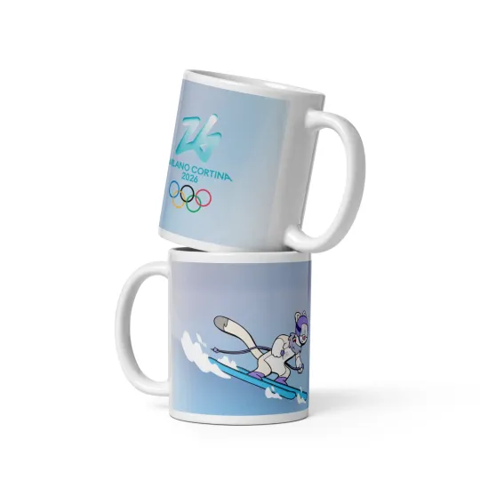Milan Cortina 2026 Winter Olympics Skiing Ceramic Mug