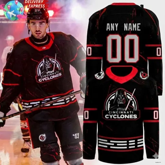 Discover Personalize Cinciiinnati Cyclones 2025 Lace Hockey USA Size