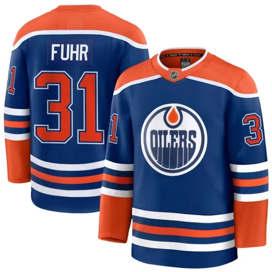 Discover Grant Fuhr Edmonton Oilers Men's Hockey Jersey Premium Home