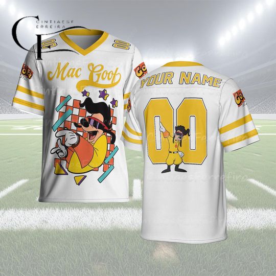 Discover Max Goof Football Jersey, Personalized Max Goof Name Number Shirt, Custom Disney 90s Retro Sports Jersey, Unisex Game Day Fan Gift