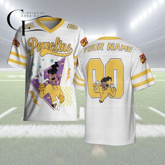 Discover Powerline Football Jersey, Personalized Powerline Name Number Shirt, Custom Disney 90s Sports Jersey, Unisex Retro Cartoon Fan Gift