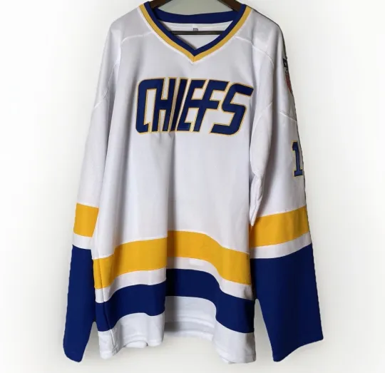Discover Charlestown Chiefs Steve Hanson #17 Slap Shot Movie Hockey Mad Bros Jersey