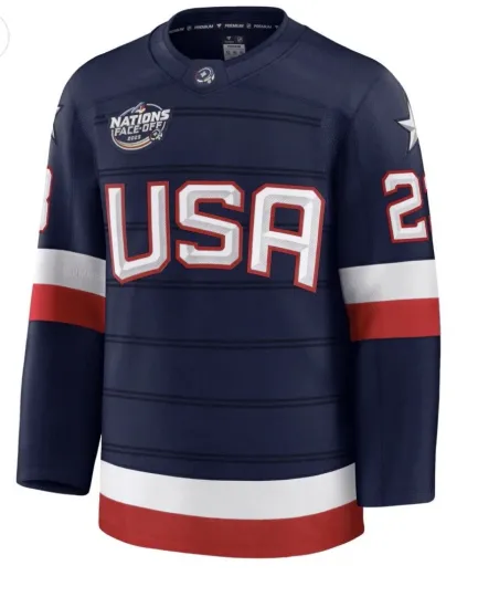 Discover Premium Team USA #23 Fox 4 Nations Hockey Jersey