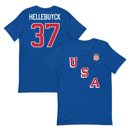 Connor Hellebuyck #37 Retro USA Hockey T-Shirt
