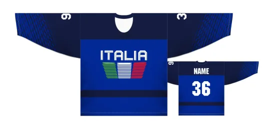 Discover Team Italy 2026 Olympic Blue Ice Hockey Jersey Custom Name and Number