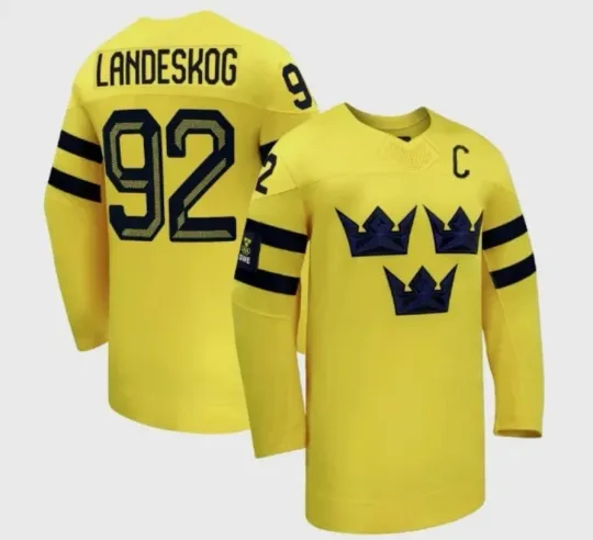 Discover Gabriel Landeskog Sweden National Team Men's Hockey Jersey