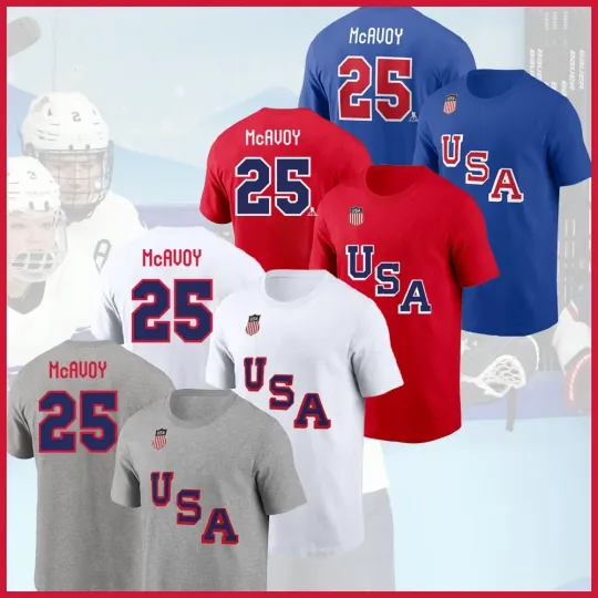 Discover NEW SALE - Charlie McAvoy #25 US Hockey Team 2026 Player Name & Number Fan Gift