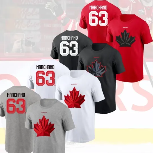 Brad Marchand #63 Canada Hockey Team 2026 Winter Olympics Name & Number