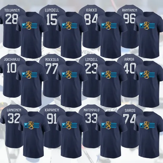 Discover Team Finland Hockey 2026 Player Name & Number Gift For Fans