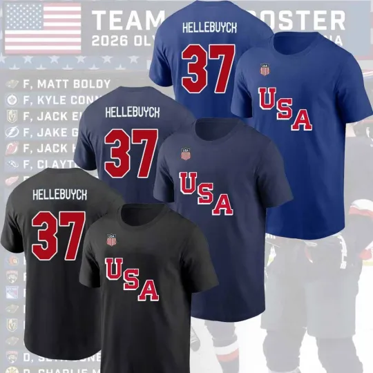 Discover Connor Hellebuyck #37 US Hockey 2026 Winter Olym Name & Number Player Fan Gift