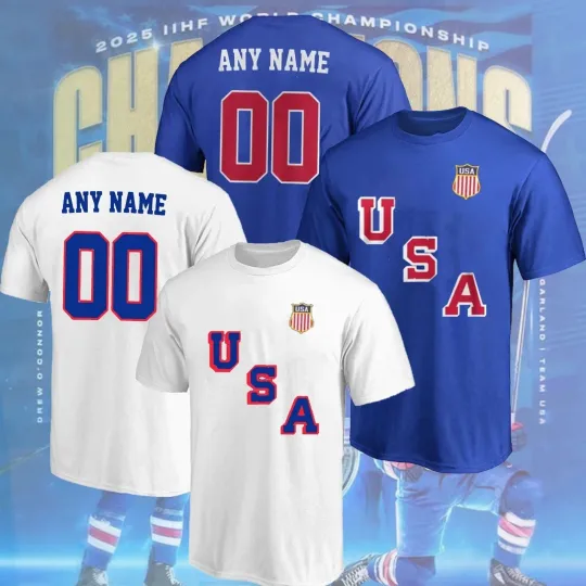 Personalized Team USA Hockey 2025 World Champs Name Number Gift For Fans