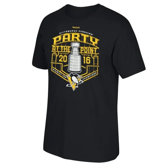 Discover Pittsburgh Penguins 2016 Stanley Cup Champions Celebration Black T-Shirt Men