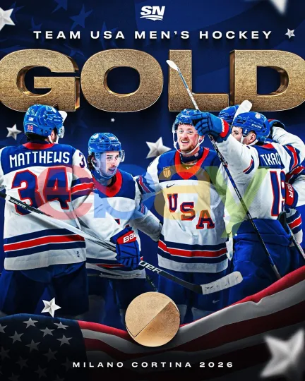 2026 Winter Olympics Gold Team USA Hockey Champions NHL Hockey Poster