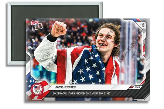 2026 Team USA Men's Hockey Winter Olympics Jack Hughes Gold Magnet