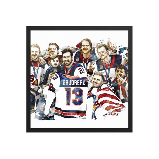 Discover 2026 Team USA Hockey Olympics Gold Medal Johnny Gaudreau Tribute Wall Art  poster