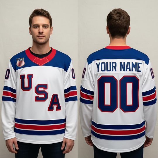 Discover Custom 2026 USA Hockey Jersey  Personalization USA Hockey Jersey, Team USA hockey Jersey, Fan Hockey jersey
