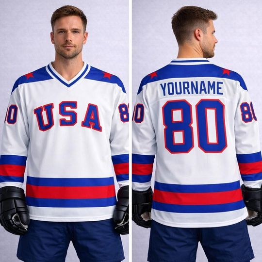 Custom 1980 USA Hockey Jersey