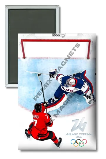 2026 Team USA Men's Hockey Winter Olympics Connor Hellebuyck Block  Magnet
