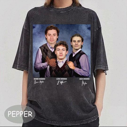 Discover Jack Hughes Luke Hughes Quinn Hughes Hockey Shirt, New Jersey Step Bros Tee, Funny Unisex Ice Hockey Gift
