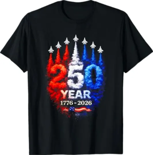 Discover 250 Years American 1776 2026 Patriotic 4th of July T-Shirt