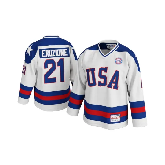 Discover Mike Eruzione #21 Miracle 1980 USA Olympic Hockey Jersey – Stitched Letters, ...