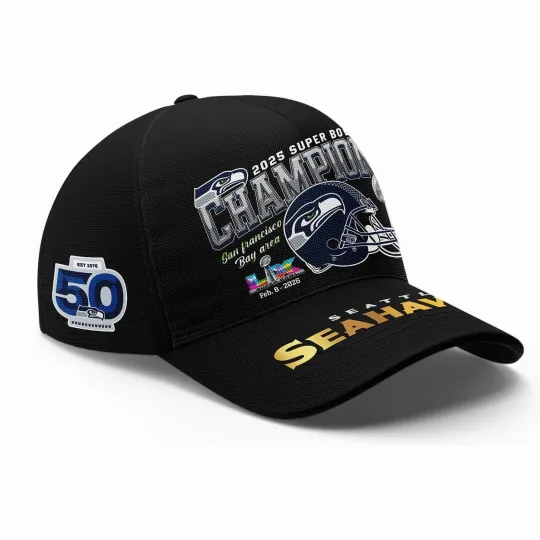 Discover Seahawks 2025 SupeBowl Champions Classic Cap