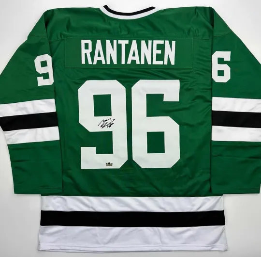 Mikko Rantanen Dallas Stars Green Reprint Laser Auto Hockey Jersey Size Men's XL