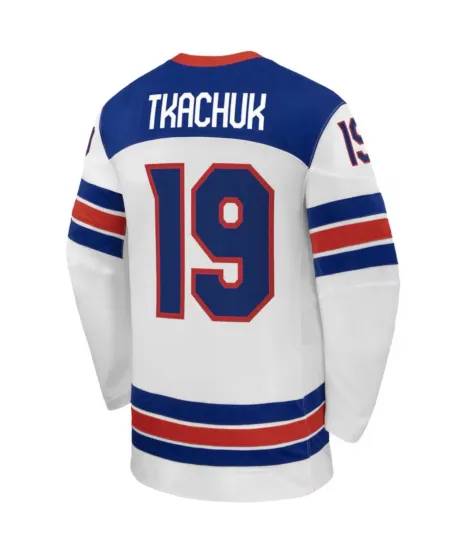 Discover AUTHENTIC Nike USA Hockey 2026 Winter Olympics Away Jersey White M.Tkachuk 19 L