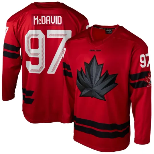 Discover Men's 2026 Canada Bauer Olympics Red Replica Hockey Jersey Connor McDavid