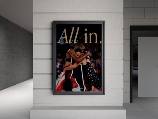 Steph Curry & Kevin Durant US Olympic Basketball Poster Wall Art