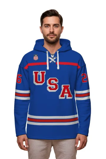 USA Hockey 2026 Replica Jersey Royal Lace Hoodie