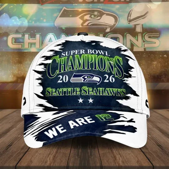 Discover Seahawks Super Bowl LX Champions Classic Cap