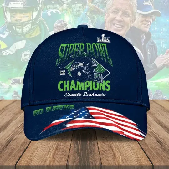 Discover Seahawks 2025 SBowl LX Champions Classic Cap
