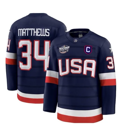 Discover USA Austin Matthews 2025 nations jersey size 50