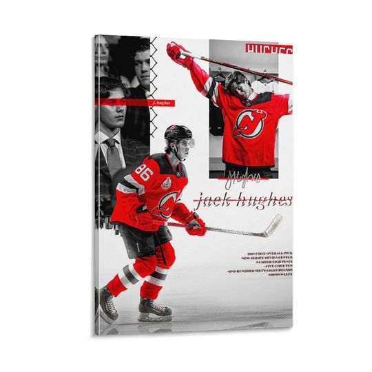 Discover Jack Hughes Sports Poster Wall Art Vertical Poster Bedroom Living Room Decor