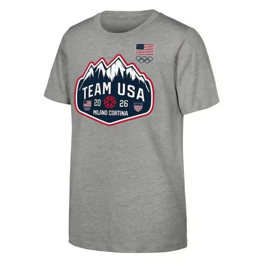 Discover Team USA 2026 Winter Olympics Mountain Patch T-shirt